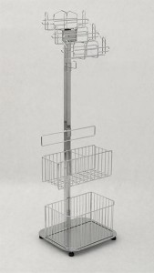 Stojak na zrywki, torby, rękawiczki- chrom.