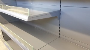 Ogranicznik czołowy półki szklany, dł. 600mm